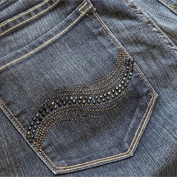 NYDJ Not Your Daughter's Jeans dark wash rhinestone pockets size 2 - Picture 6 of 10